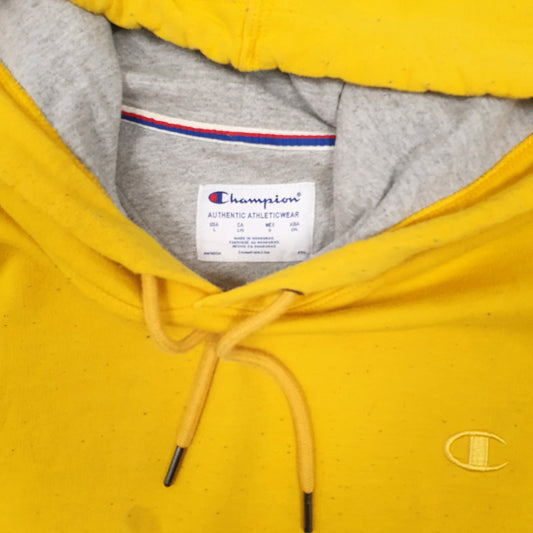 Mens Yellow Champion Hoodie Jumper