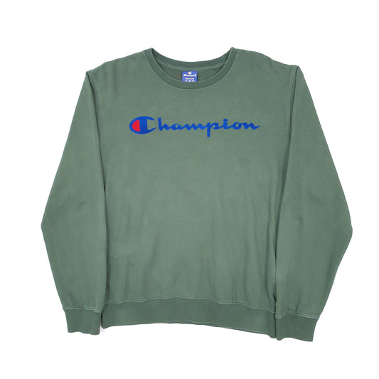 Mens Green Champion Crewneck Jumper