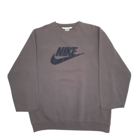 Mens Grey Nike Spellout 2000's Crewneck Jumper