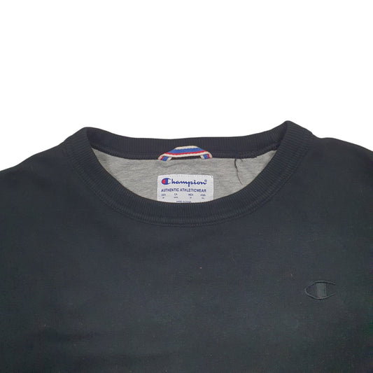 Womens Black Champion Crewneck Jumper