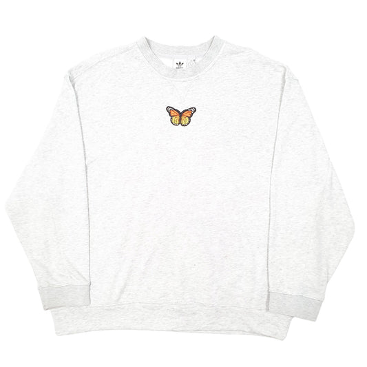 Womens Grey Adidas Butterfly Crewneck Jumper