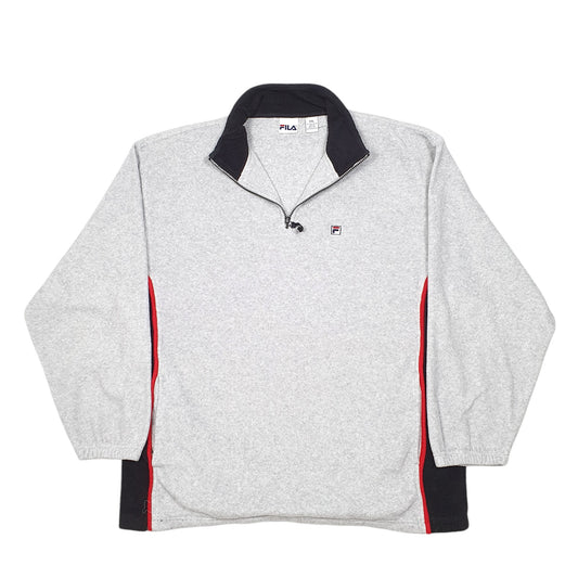 Mens Grey Fila Quarter Zip Jumper