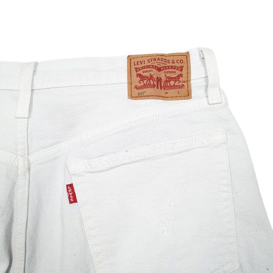 Womens White Levis 501 Jorts Hot Pants Denim Shorts
