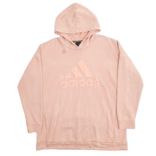 Mens Peach Adidas Spellout Hoodie Jumper