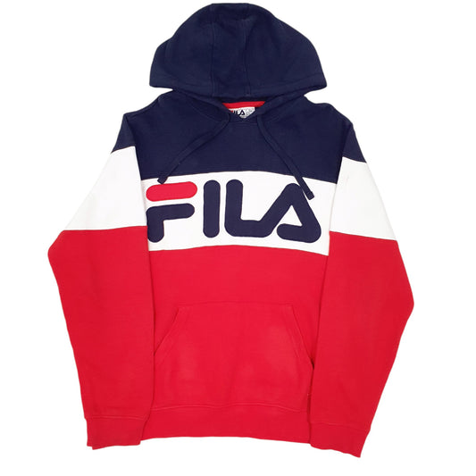 Mens Red Fila Hoodie Jumper