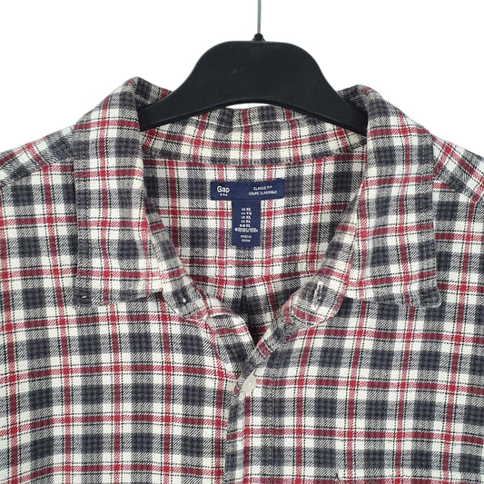 Mens White Gap Flannel Overshirt Long Sleeve Shirt