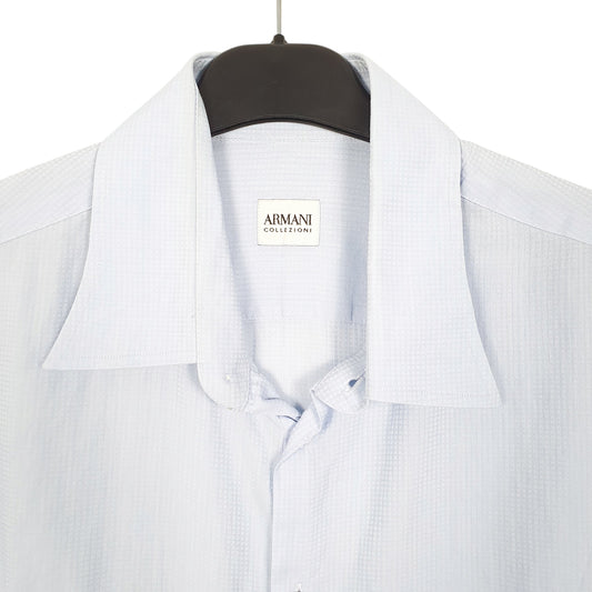 Mens Blue Armani Collezioni Long Sleeve Shirt