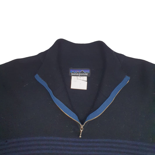 Womens Black Patagonia Quarter Zip Jumper