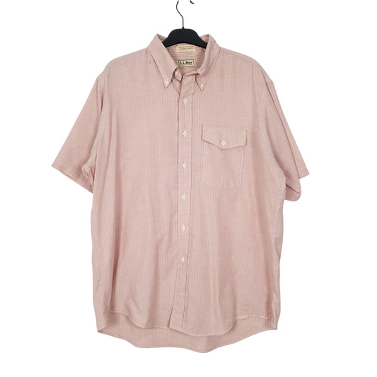 Mens Pink L.L.Bean Vintage 1980s Short Sleeve Shirt