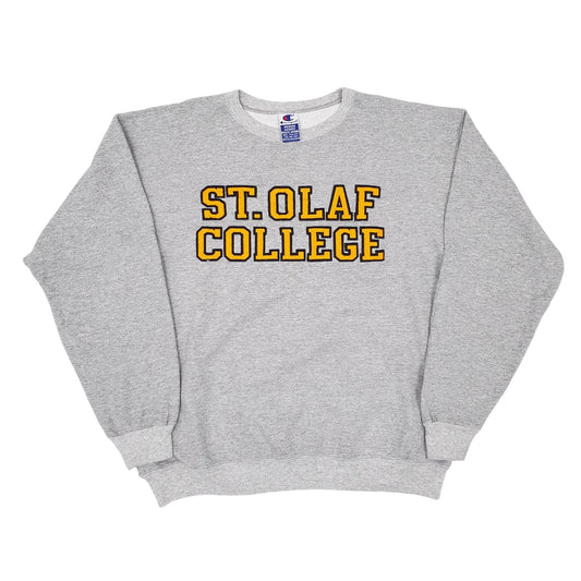 Mens Grey Champion Vintage 1990s St. Olaf College Crewneck Jumper