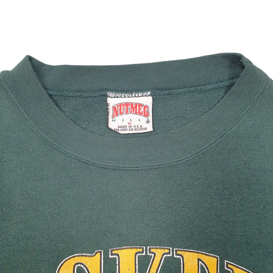 Mens Green Nutmeg Mills Vintage Made In USA 1993 Green Bay Packers Football NFL Crewneck Jumper