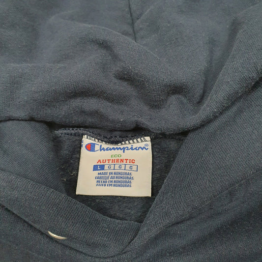 Mens Navy Champion Bulldogs Lacrosse USA Spellout Hoodie Jumper