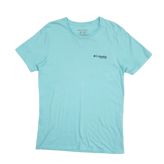 Mens Blue Columbia Sportswear PFG Fishing Short Sleeve T Shirt