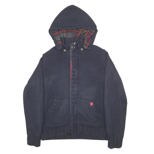 Mens Navy Cazador Crew Lined Full Zip Jumper