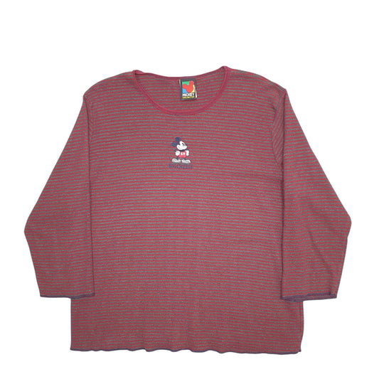 Womens Burgundy Disney Mickey Mouse Vintage Crewneck Jumper