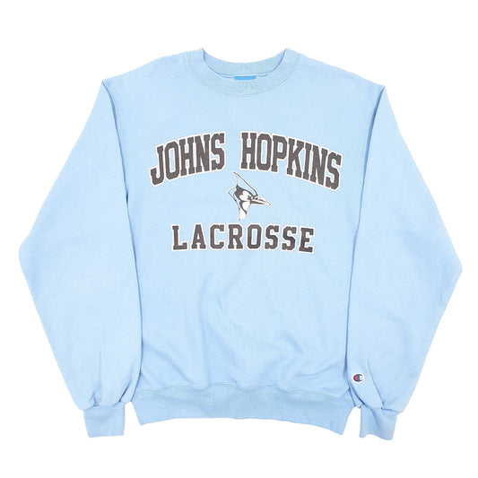 Mens Blue Champion John Hopkins Lacrosse College USA Crewneck Jumper