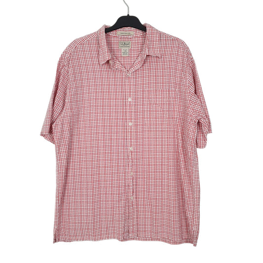 Mens Red L.L.Bean Short Sleeve Shirt
