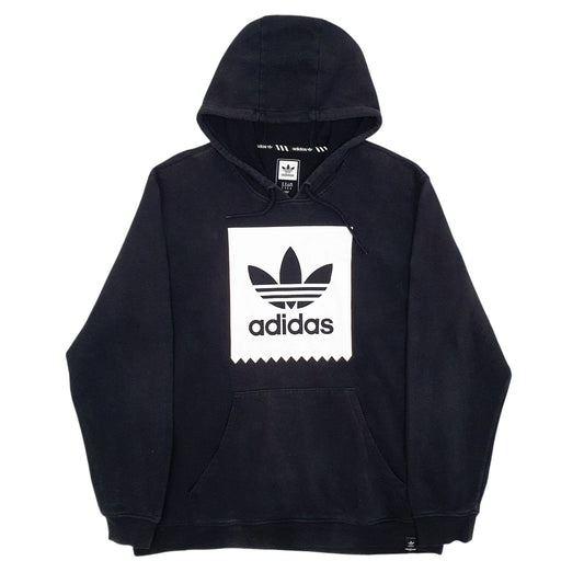 Mens Black Adidas Spellout Hoodie Jumper