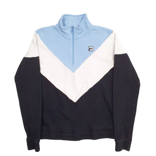 Womens Black Fila Quarter Zip Jumper