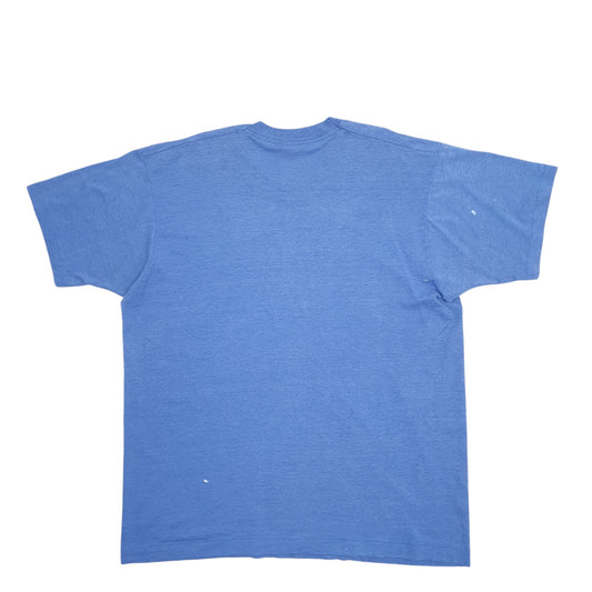 Mens Blue Screen Star Best Single Stitch Vintage 90s Jazz Music Made In USA Short Sleeve T Shirt