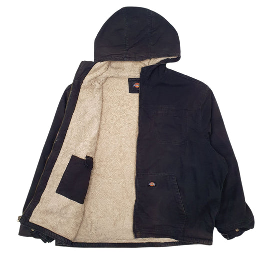 Mens Black Dickies Sherpa Lined Coat