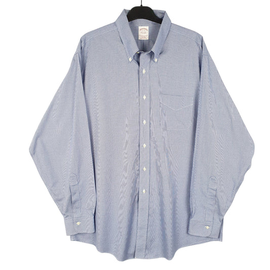 Mens Blue Brooks Brothers Houndstooth Long Sleeve Shirt