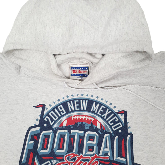 Mens Grey Hanes New Mexico Football NFL Hoodie Jumper