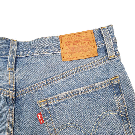 Womens Blue Levis 501 Denim Jorts Hot Pants Disressed Denim Shorts