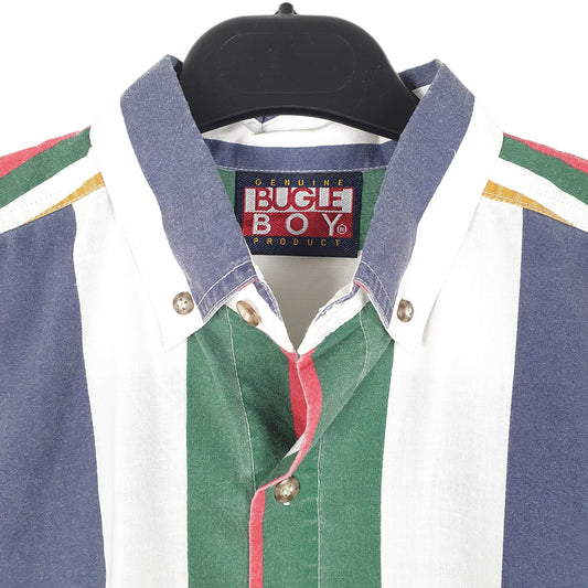 Mens Green Bugle Boy Short Sleeve Shirt