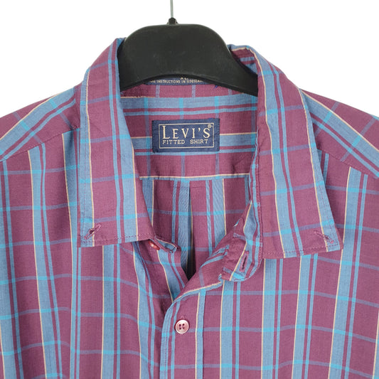 Mens Purple Levis Fitted Vintage Long Sleeve Shirt