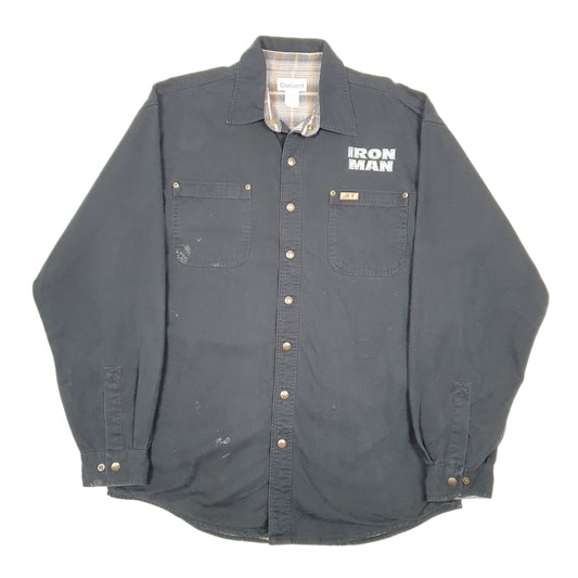 Mens Black Carhartt Overshirt Shacket Iron Man Tall Coat