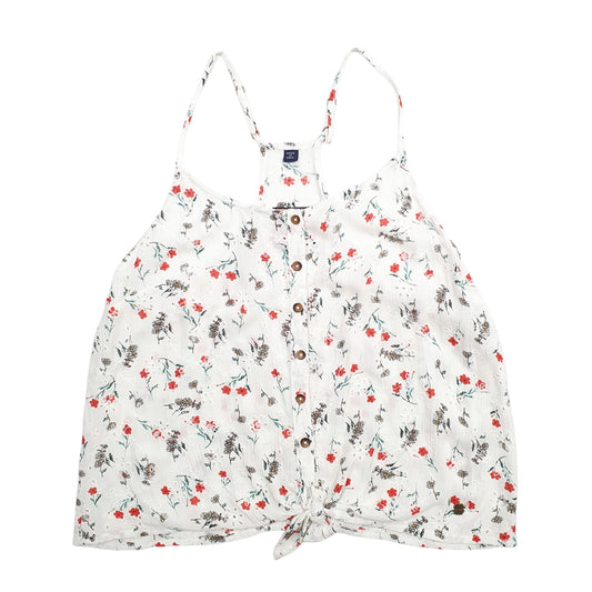 Womens White Superdry Floral Blouse Short Sleeve T Shirt