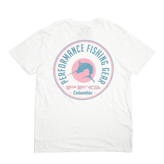 Mens White Columbia Sportswear PFG Fishing Short Sleeve T Shirt