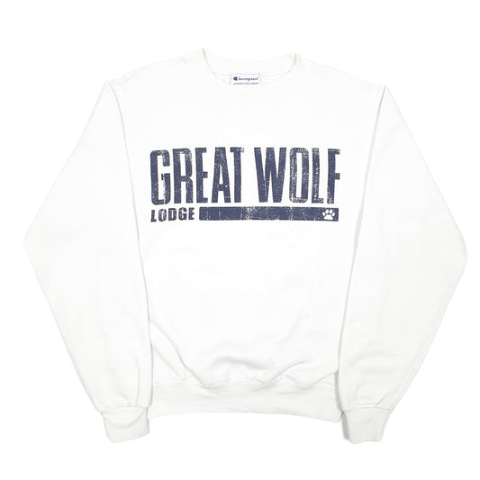 Mens White Champion Great Wolf Lodge USA Crewneck Jumper