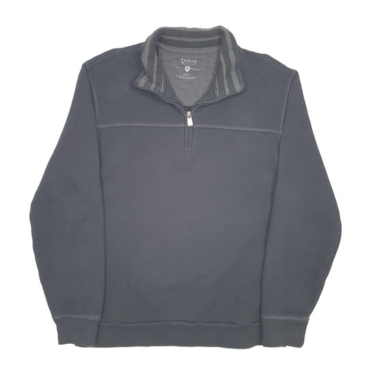Mens Black Arrow Quarter Zip Jumper