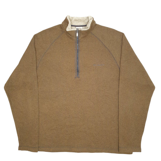 Mens Brown Columbia Quarter Zip Jumper