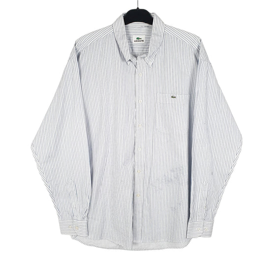 Mens White Lacoste Long Sleeve Shirt