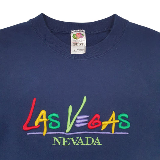 Mens Navy Fruit Of The Loom Las Vegas Crewneck Jumper