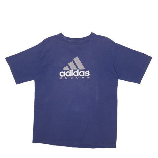 Mens Navy Adidas Spellout Soccer Short Sleeve T Shirt