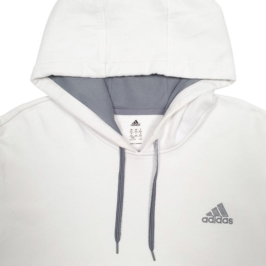 Mens White Adidas Hoodie Jumper