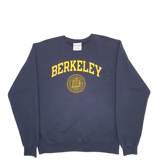 Mens Navy Champion Berkeley Spellout Crewneck Jumper