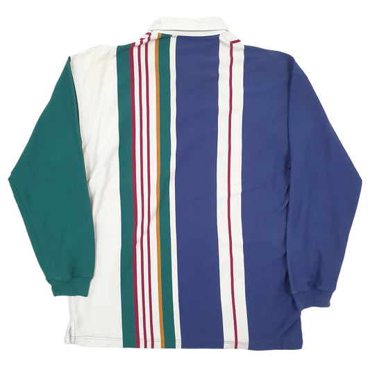 Mens Navy Club Room Rugby Long Sleeve Polo Shirt