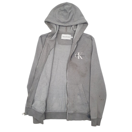 Mens Grey Calvin Klein Jeans Full Zip Jumper