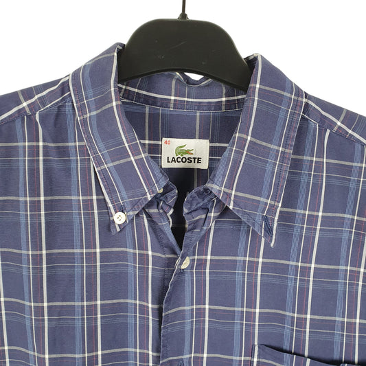 Mens Blue Lacoste Short Sleeve Shirt