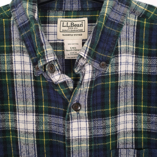 Mens Navy L.L.Bean Flannel Overshirt Long Sleeve Shirt