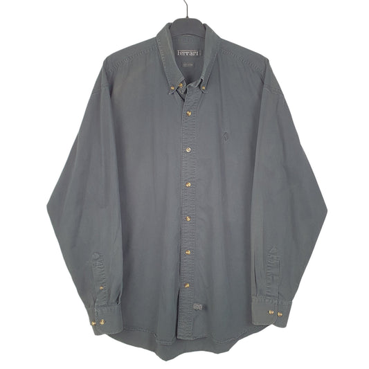 Mens Black Ferrari Long Sleeve Shirt