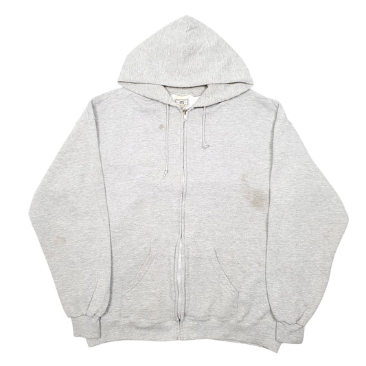 Mens Grey Lee Hoodie Heavyweight Full Zip Jumper