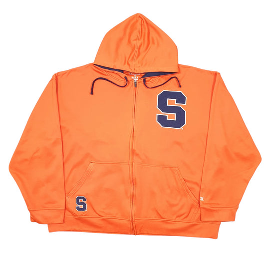 Mens Orange Champion Hoodie S Letterman Active Full Zip Jumper