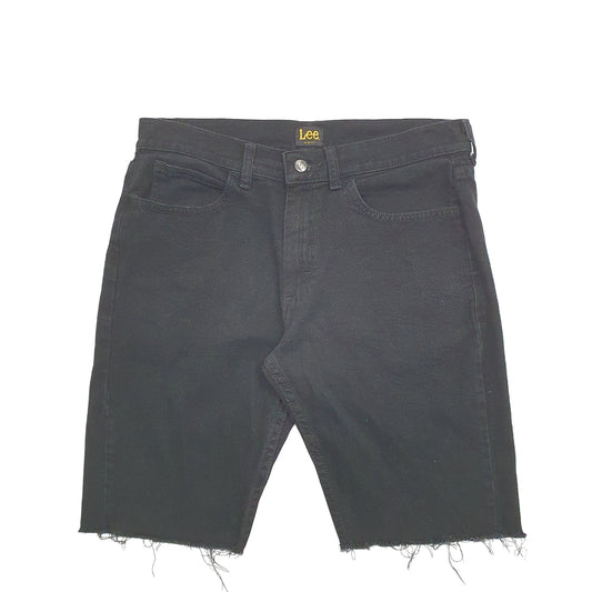 Mens Black Lee Cut off Denim Shorts