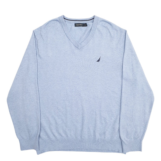 Mens Blue Nautica Knit Crewneck Jumper